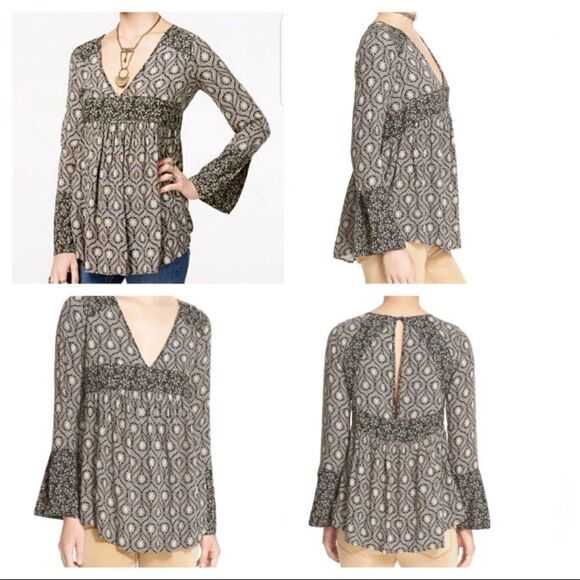 FREE PEOPLE TUNIC ROLLING HILLS BELL SLEEVE - Picture 12 of 12